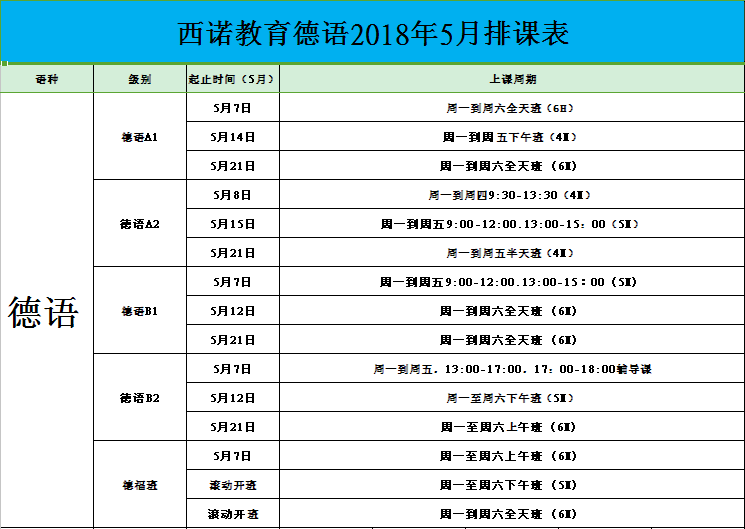 德語排課表